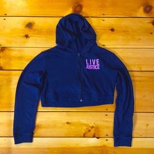 Blue cropped hoodie